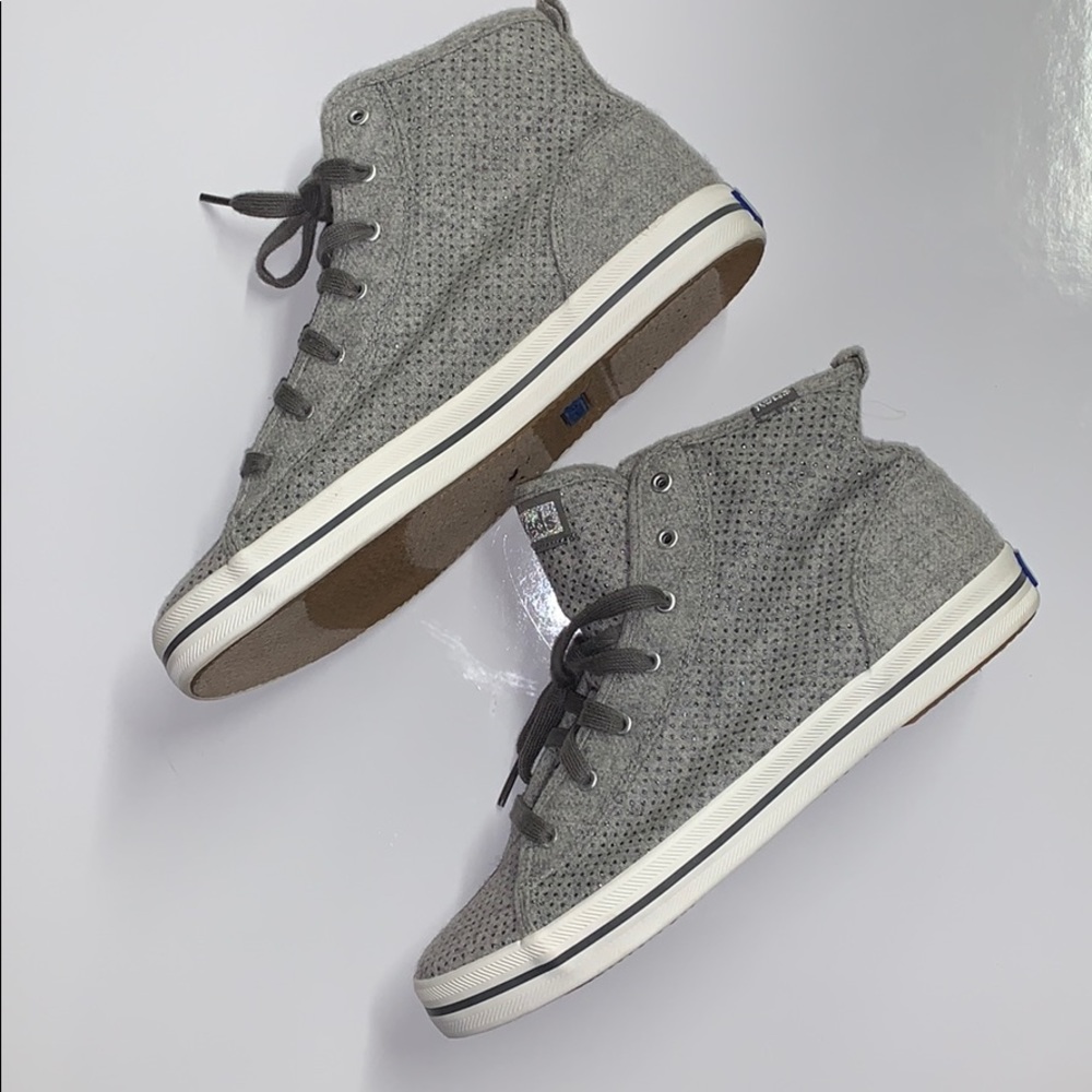 Keds Kickstart Hi Glt Wool Gry 8M Sparkle Sneakers
